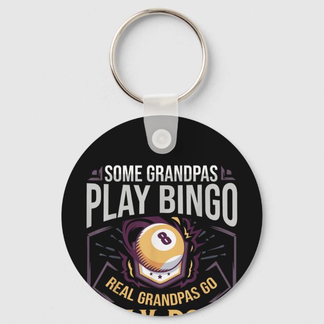 Porte-clés Mens Pool Billard Cadeau Grandpa 8 Ball Player (Recto)
