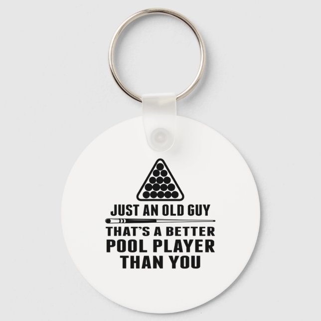 Porte-clés Mens Pool Player Shirt Cue Ll Billard Juste Un Ol (Recto)