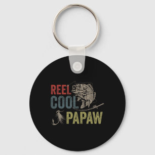 Porte-clés Mens Reel Cool Papaw Fête des pères de pêche Cadea