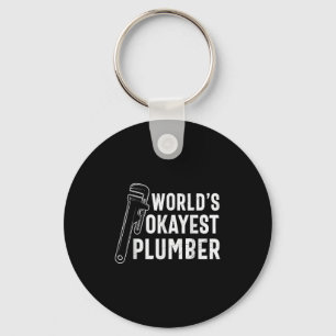 Porte-clés Mens Worlds Okayest Plumber Funny Plumber Quote Pl