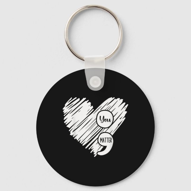 Porte-clés Mental Health Awareness Week Semicolon Suicide Pre (Recto)