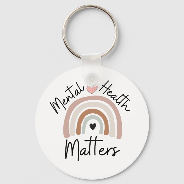 Porte-clés Mental Health Matters - Brown Rainbow (Recto)