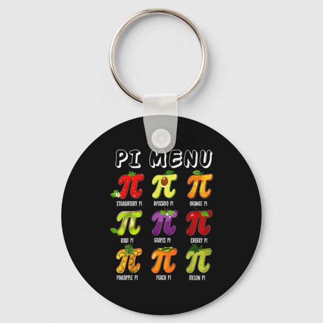 Porte-clés Menu Pi 3.14 Symbole Pi Drôle Prof de Fruit Enfant (Recto)