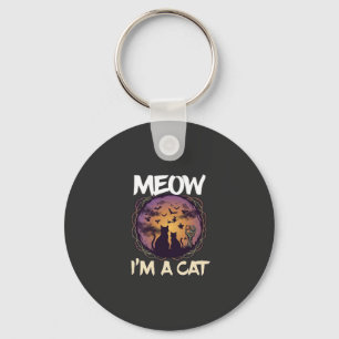 Porte-clés Meow Am Cat Halloween Night Witch Pumpkin_1