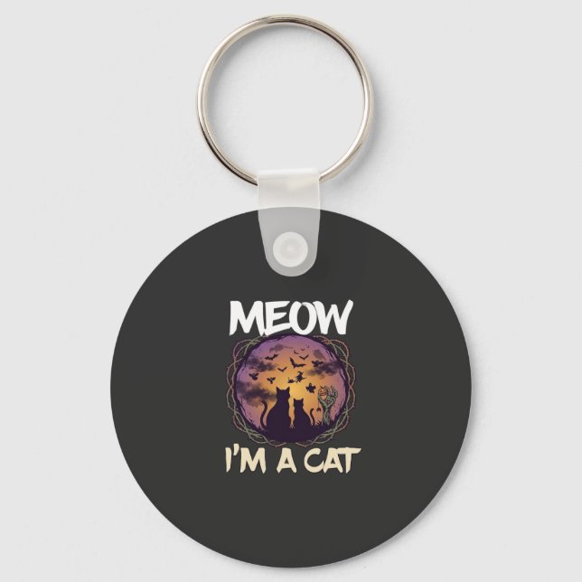 Porte-clés Meow Am Cat Halloween Night Witch Pumpkin_1 (Recto)