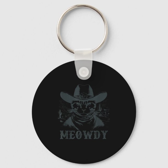 Porte-clés Meowdy - Mashup Between Meow And Howdy - Funny Cat (Recto)