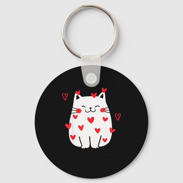 Porte-clés Meowentine Cute Cat Valentines Day Men Women Cat D (Recto)