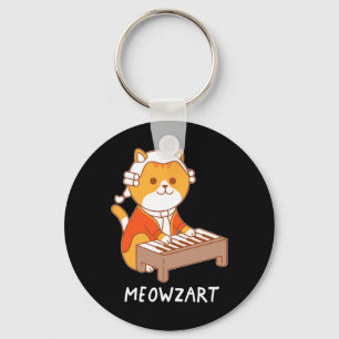 Porte-clés Meowzart Cat Pun Clical Music Piano Funny