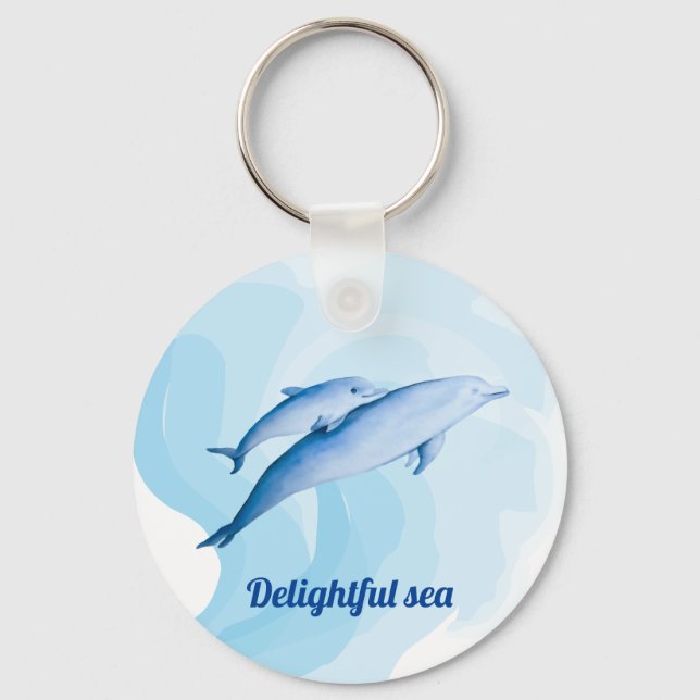 Porte-clés Mer Extraordinaire avec dauphins (Recto)