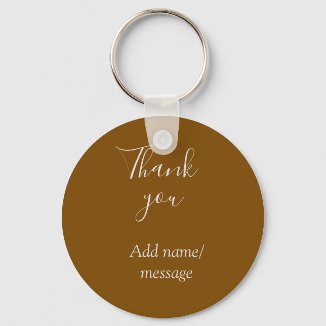 Porte-clés Merci ajoutez un nom message simple stylé doré s (Recto)
