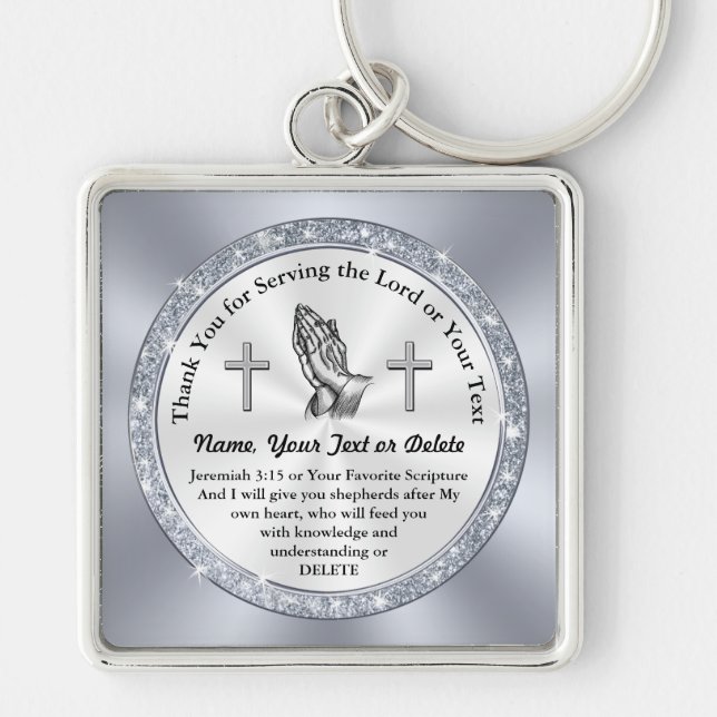 Porte-clés Merci au service du Seigneur, Dons chrétiens (Devant)