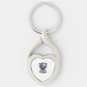 Porte-clés Merci aux vétérans aigle patriotique vintage