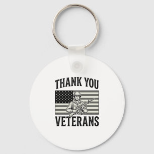Porte-clés Merci aux vétérans Vintage Flag Soldat Chemise Des
