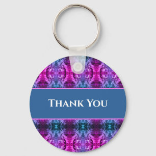 Porte-clés Merci bleu rose Kaleidoscope Merci Abstraits