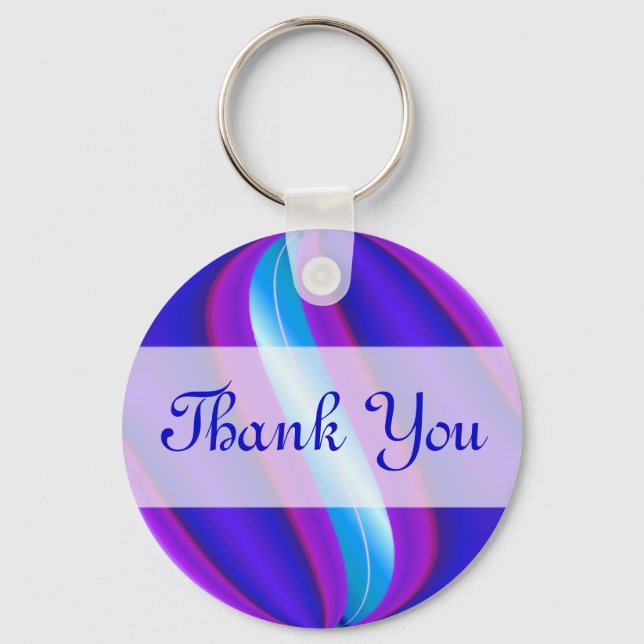 Porte-clés Merci bleu violet (Recto)