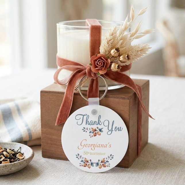 Porte-clés Merci Boho Automne 50e Anniversaire (Créateur téléchargé)