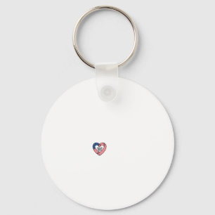 Porte-clés Merci Cœur Patriotique Design Vectoriel Vintage_1