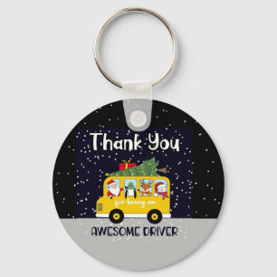 Porte-clés merci d'être un chauffeur d'autobus scolaire génia