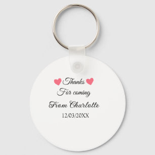 Porte-clés merci d'être venu nom du destinataire message text