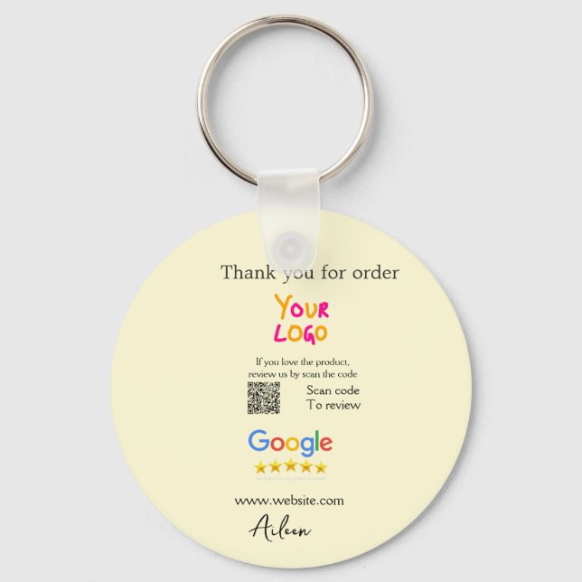 Porte-clés Merci Google avis scan QR entreprise (Recto)