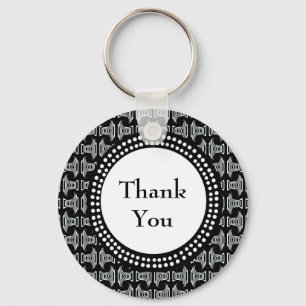Porte-clés Merci noir et blanc de motif de Tiki