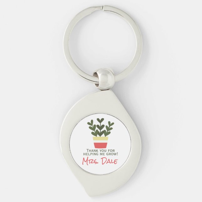 Porte-clés Merci Pour M'Aider À Croître | Enseignant  (Devant)