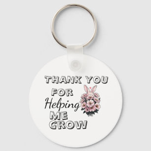 Porte-clés Merci pour m'avoir aidé à grandir Enseignant Flora