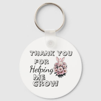 Porte-clés Merci pour m'avoir aidé à grandir Enseignant Flora