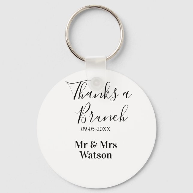 Porte-clés Merci pour un nom de brunch post-mariage simple  (Recto)