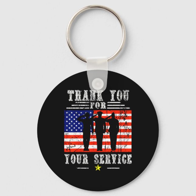 Porte-clés Merci pour vos services patriotiques - Anciens com (Recto)