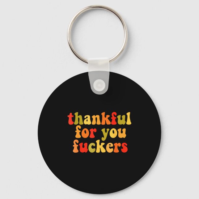 Porte-clés Merci pour vous Forers Thanksgiving Happy Turkey  (Recto)