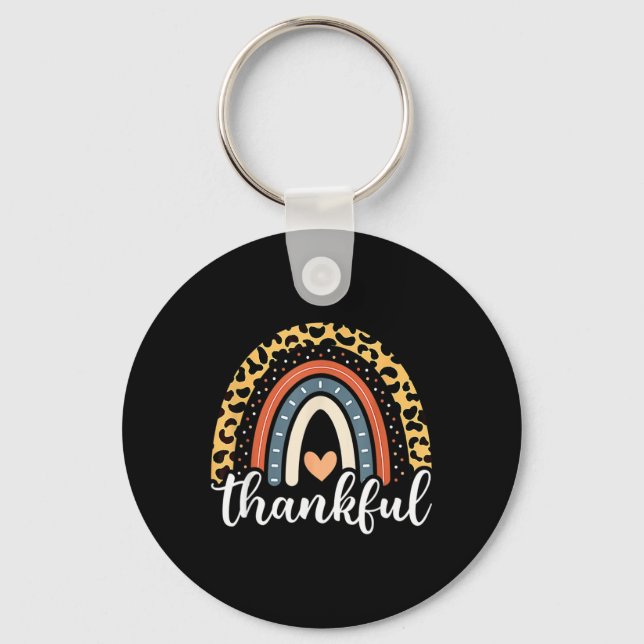 Porte-clés Merci Thanksgiving Rainbow Empreinte de léopard 20 (Recto)