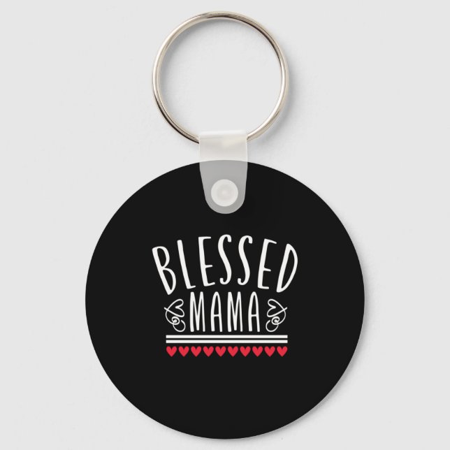 Porte-clés Mère Cadeau Béni à maman (Recto)