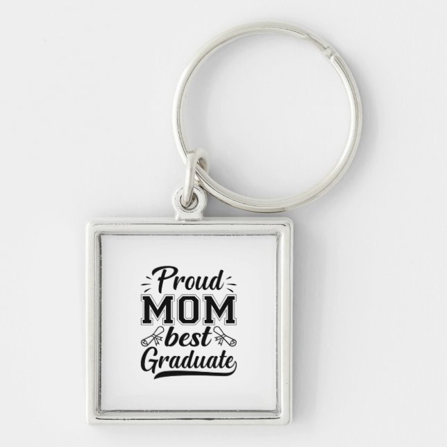 Porte-clés Mère Cadeau Fier Maman Meilleur Diplôme (Devant)
