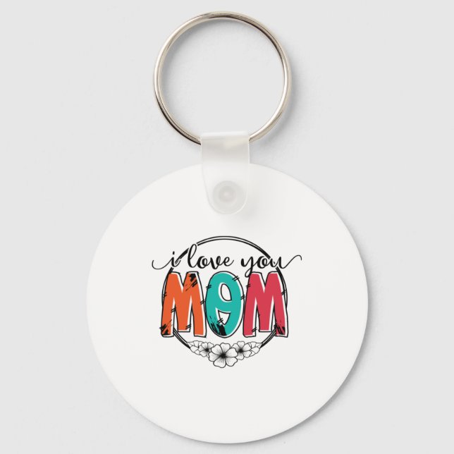 Porte-clés Mère Cadeau Je t'aime Mère (Recto)
