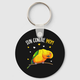 Porte-clés Mère Conure Soleil Femme Amuseuse Amoureuse des Oi