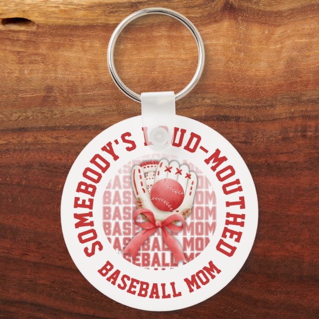 PORTE-CLÉS MÈRE DE BASE-BALL LOQUACE STYLÉE ET AMUSANTE (Recto)