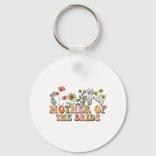 Porte-clés Mère de la mariée Maman Rétro Enterrement de vie d (Recto)