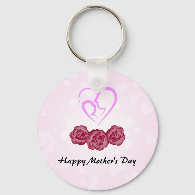 Porte-clés Mère et bébé Carnation enfant Fête des mères (Recto)