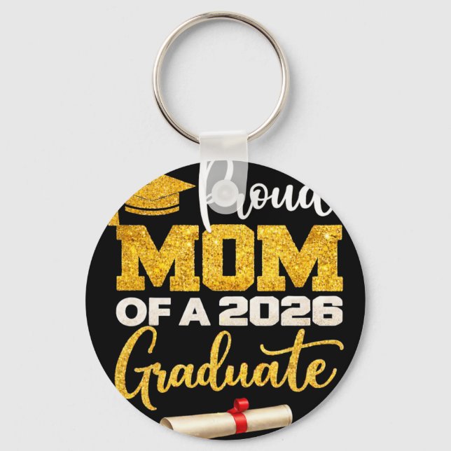 Porte-clés Mère fière d'un diplômé de 2026 – Maman de diplômé (Recto)