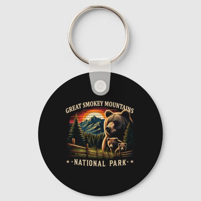 Porte-clés Mère ours noir Great Smokey Mountains National  (Recto)