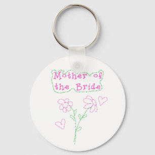 Porte-clés Mère rose de fleurs de jeune mariée