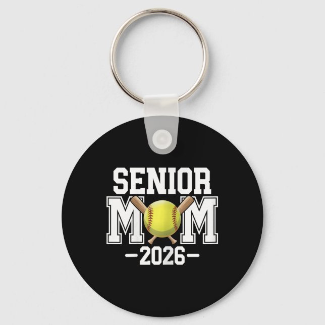 Porte-clés Mère senior de softball, Cl de 2026, soirée senior (Recto)