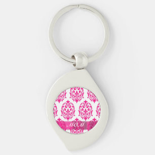 Porte-clés mères damas rose moderne