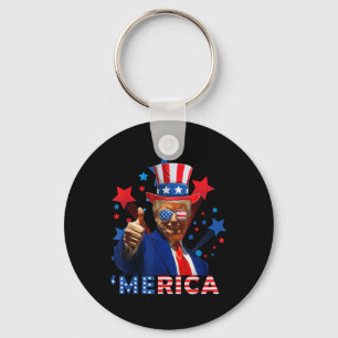 Porte-clés Merica 4 juillet feux d'artifice Drôle Trump Indép