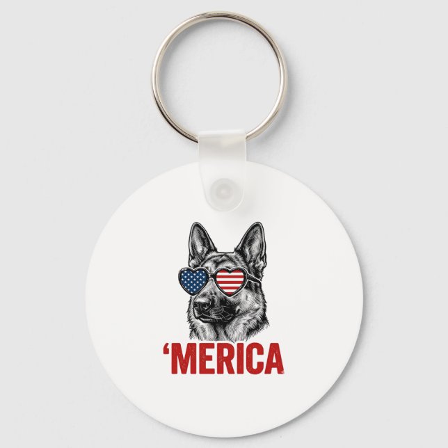 Porte-clés Merica Berger Allemand Drapeau Lunettes de Soleil  (Recto)