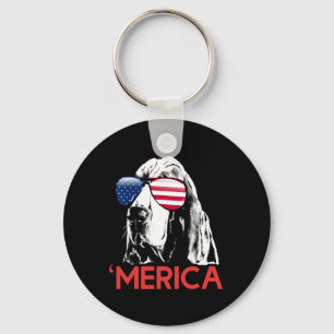 Porte-clés Merica Bysset Hound Drapeau américain 4 juillet