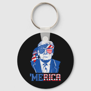 Porte-clés Merica Donald Trump - Drôle Trump 4 juillet Amer