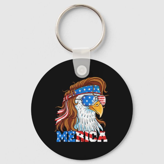 Porte-clés Merica Eagle Mullet 4 juillet Drapeau américain Ét (Recto)