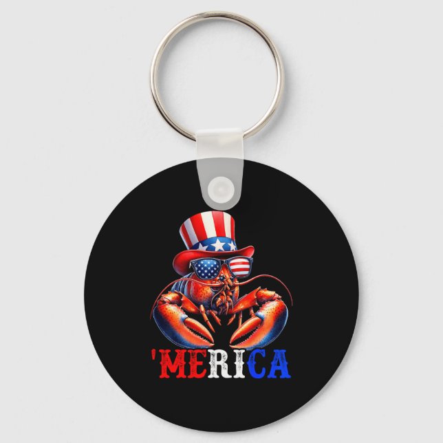 Porte-clés Merica Lobster Patriotic 4th Of July Funny Kids Me (Recto)